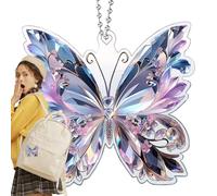 Papillon Attrape-Soleil pour Voiture Accessoires de Voiture Papillon 2D Glitter Animal Volant Décoration pour Sac à Dos Rétroviseur Femme