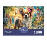 Papillon avec Une Boucle Rose dans Un Jardin Fleuri Puzzle pour Adultes 1000 Pièces : Faune Sauvage Défiant, Jeux Éducatifs, Cadeau Exquis Et Décoration 38x26cm/1000pcs