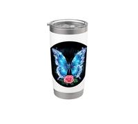 Papillon avec une magnifique reine des fleurs Gobelet isotherme en acier inoxydable double paroi