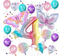 Papillon Ballon 4 Ans Anniversaire Fille - Décoration pour Fête 18 Ans