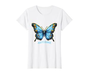 Papillon Bleu autisme Sensibilisation et Espoir T-Shirt Graphique avec Valeur