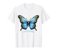 Papillon Bleu autisme Sensibilisation et Espoir T-Shirt Graphique avec Valeur, Homme, Blanc, M