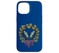 Papillon Bleu et Vigne de Raisin Diana Coque pour iPhone 15