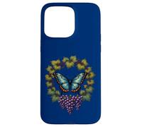 Papillon Bleu et Vigne de Raisin Diana Coque pour iPhone 15 Pro Max