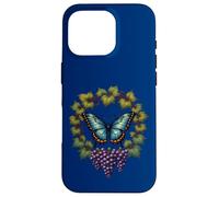 Papillon Bleu et Vigne de Raisin Diana Coque pour iPhone 16 Pro