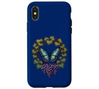 Papillon Bleu et Vigne de Raisin Diana Coque pour iPhone X/XS