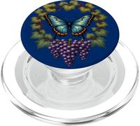 Papillon Bleu et Vigne de Raisin Diana PopSockets PopGrip pour MagSafe