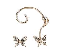 Papillon Boucles d'oreilles Oreille Clip Veste Asymétrique Partie Bijoux Éblouissante Strass Femmes Élégant et PopulaireBien géré
