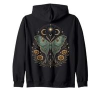 Papillon céleste Lune Botanique Occulte Boho Nature Art Sweat à Capuche