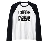 Papillon Chien Dire Café et Papillon Love Chien Propriétaire Manche Raglan