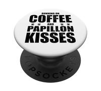 Papillon Chien Dire Café et Papillon Love Chien Propriétaire PopSockets PopGrip Adhésif
