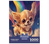 Papillon Chien Puzzles 1000 Pieces Cadeau Unique Jeu Éduchatif Challenge Toy À De Qualité Supérieure Peinture Art pour Adultes Et Enfants À Partir De 12 Ans 70x50cm/1000pcs
