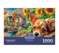 Papillon Coffret Puzzle 1000 Pièces Papier Écologique Chien in Fantaisie Forest pour Seniors Passionnés, Puzzle Anti-Stress, Loisir De Voyage, Cadeau De Noël Populaire pour Seniors s 38x26cm/1000pcs