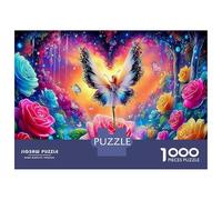 Papillon dans Le cœur de Fleur 1000 Pièces Pack Puzzle Illustration Chaude Puzzle Carton Extra-épais - Collectionneurs’ Favorite, Détente, Pause Bureau Voyage Et Fêtes 52x38cm/1000pcs
