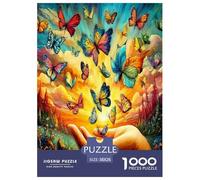 Papillon dans ma Main Puzzle 1000 Pièces pour Adultes Et Enfants À Partir De 12 Ans Jeu Cadeau Unique Divertissement Créatif Cadeau Classiques Décoration De La Maison 38x26cm/1000pcs