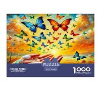 Papillon dans ma Main Puzzle De 1000 Pièces pour Adultes Et Enfants Dès 14 Ans Jeux De Défi Jouets Éducatifs Divertissement Créatif Cadeau Classiques - Activité Familiale Parfaite 70x50cm/1000pcs