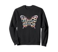 Papillon de la Plage de Venise - Art rétro avec nom de la Ville californienne Sweatshirt