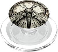 Papillon de Nuit sur manomètre Vintage en Line Art - steampu PopSockets PopGrip pour MagSafe