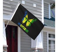 Papillon De Saint-Vincent-Et-Les-Grenadines Drapeau Drapeau De Jardin Avec Œillets Garden Flag Pour Pelouse Célébrations Fête 3X5Ft