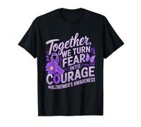 Papillon de sensibilisation à la maladie d'Alzheimer Nous transformons la peur en courage T-Shirt