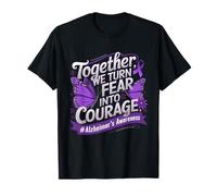 Papillon de sensibilisation à la maladie d'Alzheimer Nous transformons la peur en courage T-Shirt