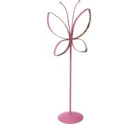 Papillon Déco Métal Printemps Fuchsia Or 35cm 2er Set