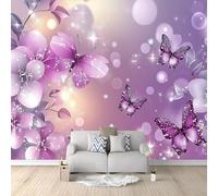 Papillon Dégradé Rose Violet Papier Peint Effet 3D Violet 300x210 cm Photo Peintures Murales Salon Tv Canapé Thème Hôtel De Luxe Couloir Fond Mur Peinture Décor À La Maison