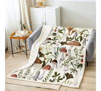 Papillon des Champignons Couverture Canape Couverture Flanelle Moelleuse Chaude Plaids pour Chaises Salon Voiture 125x150cm