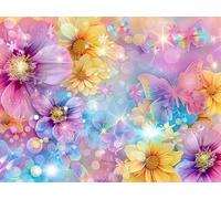 Papillon Diamond Painting Adulte,5D Diamond Painting Kit Complet, Ronde Diamond Peinture Fleur Images Cristal Débutant Art Set Cadeau Femme pour Décoration Halloween Murale Maison 12x16in y0l-725