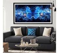 Papillon Diamond Painting Adulte, 5D Diamond Painting Violet Kit Broderie Diamant Complet Kit 70x140CM Peinture Diamant Adulte DIY Point de Croix Cristal Art Tableau Decoration Murale, Cadeau Y6-606