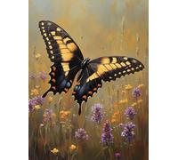Papillon Diamond Painting Adulte, Diamond Painting Animal Broderie Diamant Kit Complet, Bricolage 5D Cristal Point de Croix Puzzle Tableau Perle pour Salon Murale Décoration Cadeaux 30x40cm w2-10C