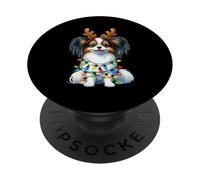 Papillon Dog Lover Christmas Continental Toy Spaniel PopSockets PopGrip Adhésif