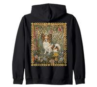 Papillon Dog William Morris Art Floral Vintage Sweat à Capuche