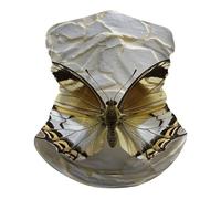 Papillon Doré Et Blanc Chapeaux Demi-Visage Anti-UV Écharpe Tube Élastique Cache-Cou pour Vélo Cyclisme Moto 25X50Cm