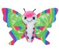 papillon douillet rose/vert 15 cm