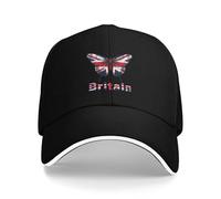 Papillon Drôle Drapeau De Grande-Bretagne Unisexe Chapeau sans Déformation Casquettes Snapback Stylée Baseball Cap pour Été Cyclisme Sport