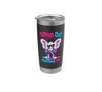 Papillon drôle personnalité sociale ailes dehors charisme sur Gobelet isotherme en acier inoxydable double paroi