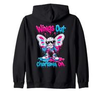 Papillon drôle personnalité Sociale Ailes Dehors charisme sur Sweat à Capuche