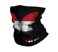 Papillon du Drapeau Syrien Tube Bandeaux Élastique Headwrap Anti-Solaire Écharpe Tube pour Ski Yoga Vélo 26X30CM