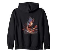 Papillon éclatant parmi les fleurs en fleurs Sweat à Capuche