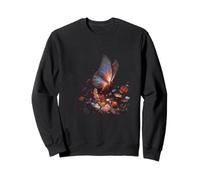 Papillon éclatant parmi les fleurs en fleurs Sweatshirt
