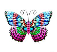 Papillon en métal multicolore 3D Décoration murale pour jardin et intérieur (C)