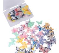 Papillon en Papier Riz, Asudaro 72 x Décoration Gâteau Riz Gluant Papillon Barbu,Papillon Décorations De Gâteau, Comestibles Gluant Papier De Riz Décoratif Gâteau - Pour Enfants Fête D'anniversaire