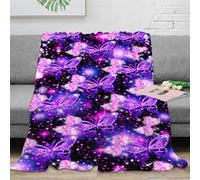 Papillon Enchanté 3D Imprimé Microfibre Plaid Doux Décoration Canapé Couverture Papillon pour Chambre Salon Toute Saison 40x50(100x130cm)