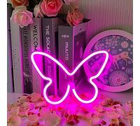 Papillon Enseigne Néon Rose Enseigne Au Néon USB & Batterie Powered Powered Veilleuse Néon LED Enseignes pour la fête de Mariage Partie Murale Partie d'anniversaire Camping