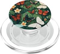 Papillon Et Fleur Nature Imprimée PopSockets PopGrip pour MagSafe