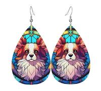 Papillon Femme Boucles D'Oreilles Faux Cuir Pendantes Dangle