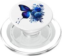 Papillon Fleurs Floral Vintage Papillons Maman Roses Bleues PopSockets PopGrip pour MagSafe