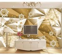Papillon Floral Géométrique Créatif En Tridimensionnel Papier Peint 3D Installation Facile Intissé Tapisserie Bureau Salon Canapé Chambre Décoration Murale-400cm×280cm