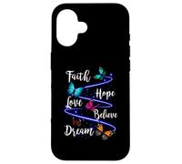 Papillon, Foi, Espoir, Amour, Croire, rêve, chrétien Coque pour iPhone 16
